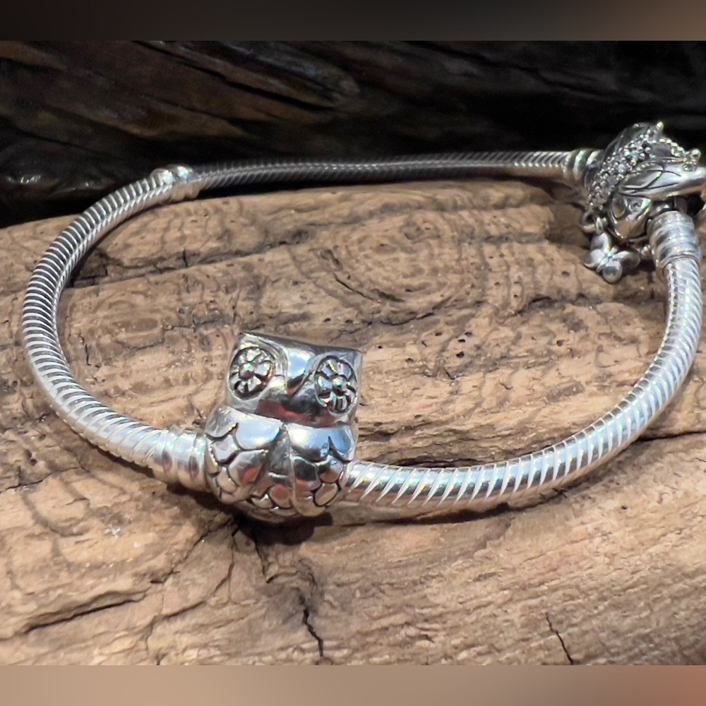 925 European Charms Owl Sterling Silver Balinese Style Animal Bead Charm